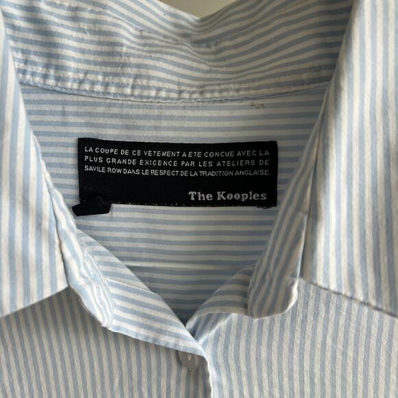 THE KOOPLES LIGHT BLUE STRIPED BUTTON DOWN SHIRT WOMENS XS - Picture 4 of 8